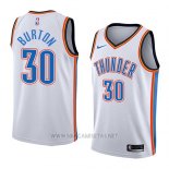 Camiseta Oklahoma City Thunder Deonte Burton NO 30 Association 2018 Blanco