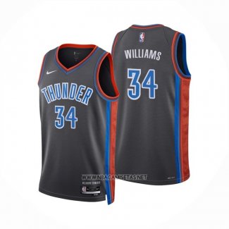 Camiseta Oklahoma City Thunder Kenrich Williams NO 34 Ciudad 2022-23 Gris