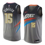 Camiseta Oklahoma City Thunder Kyle Singler NO 15 Ciudad 2018 Gris