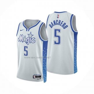 Camiseta Orlando Magic Paolo Banchero NO 5 Ciudad 2025-26 Blanco