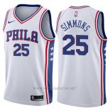 Camiseta Philadelphia 76ers Ben Simmons NO 25 Association 2017-18 Blanco