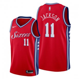 Camiseta Philadelphia 76ers Demetrius Jackson NO 11 Statement Rojo