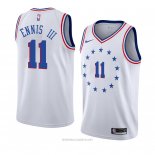 Camiseta Philadelphia 76ers James Ennis III NO 11 Earned 2018-19 Blanco