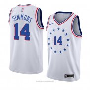 Camiseta Philadelphia 76ers Jonathon Simmons NO 14 Earned 2018-19 Blanco