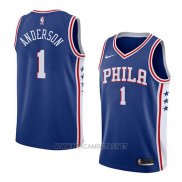 Camiseta Philadelphia 76ers Justin Anderson NO 1 Icon 2018 Azul