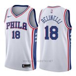 Camiseta Philadelphia 76ers Marco Belinelli NO 18 Association 2017-18 Blanco