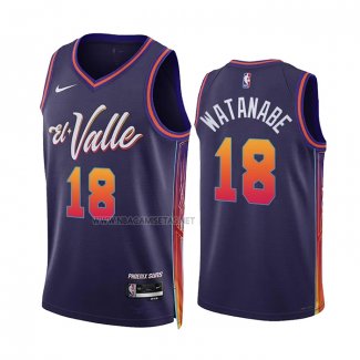 Camiseta Phoenix Suns Yuta Watanabe NO 18 Ciudad 2023-24 Violeta