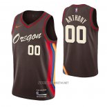 Camiseta Portland Trail Blazers Carmelo Anthony NO 00 Ciudad 2020-21 Marron
