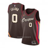 Camiseta Portland Trail Blazers Damian Lillard NO 0 Ciudad 2020-21 Marron