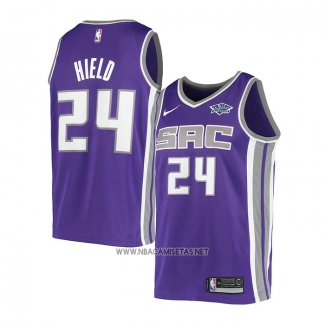 Camiseta Sacramento Kings Buddy Hield NO 24 Icon Violeta
