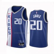 Camiseta Sacramento Kings Colby Jones NO 20 Ciudad 2023 24 Azul