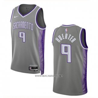 Camiseta Sacramento Kings Kevin Huerter NO 9 Ciudad 2022-23 Gris