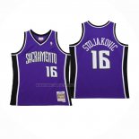 Camiseta Sacramento Kings Peja Stojakovic NO 16 Mitchell & Ness 2002-03 Violeta