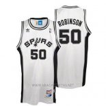 Camiseta San Antonio Spurs David Robinson NO 50 Retro Blanco