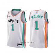Camiseta San Antonio Spurs Lonnie Walker NO 1 Ciudad 2021-22 Blanco