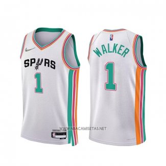 Camiseta San Antonio Spurs Lonnie Walker NO 1 Ciudad 2021-22 Blanco