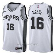 Camiseta San Antonio Spurs Pau Gasol NO 16 2017-18 Blanco