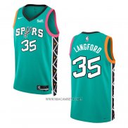 Camiseta San Antonio Spurs Romeo Langford NO 35 Ciudad 2022-23 Verde