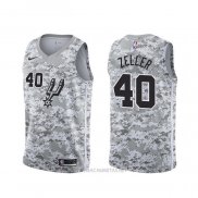 Camiseta San Antonio Spurs Tyler Zeller NO 40 Earned Camuflaje