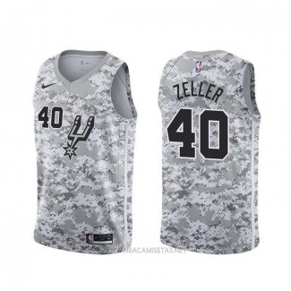Camiseta San Antonio Spurs Tyler Zeller NO 40 Earned Camuflaje