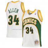 Camiseta Seattle SuperSonics Ray Allen NO 34 Mitchell & Ness 2006-07 Blanco