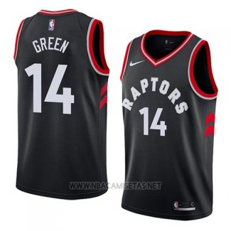 Camiseta Toronto Raptors Danny Verde NO 14 Statement 2018 Negro