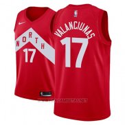 Camiseta Toronto Raptors Jonas Valanciunas NO 17 Earned 2018-19 Rojo