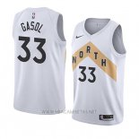 Camiseta Toronto Raptors Marc Gasol NO 33 Ciudad 2018 Blanco