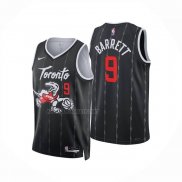 Camiseta Toronto Raptors RJ Barrett NO 9 Ciudad 2025-26 Negro
