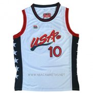 Camiseta USA 1996 Reggie Miller NO 10 Blanco