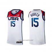 Camiseta USA 2021 Devin Booker NO 15 Blanco