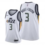 Camiseta Utah Jazz Justin Wright Foreman NO 3 Association 2019-20 Blanco