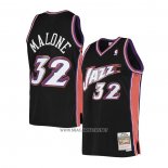 Camiseta Utah Jazz Karl Malone NO 32 Hardwood Classics 1998-99 Negro