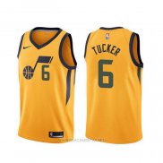 Camiseta Utah Jazz Rayjon Tucker NO 6 Statement Edition Amarillo