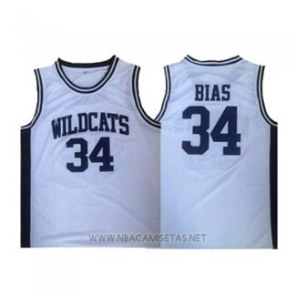 Camiseta Wildcats Len Bias NO 34 Blanco