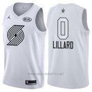 Camiseta All Star 2018 Portland Trail Blazers Damian Lillard NO 0 Blanco
