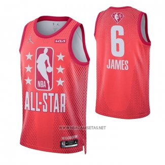 Camiseta All Star 2022 Los Angeles Lakers LeBron James NO 6 Granate.