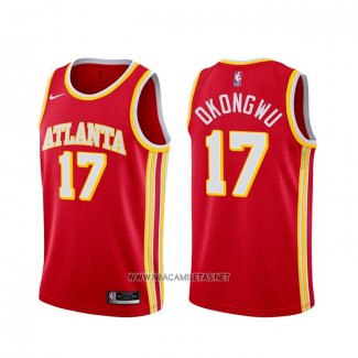 Camiseta Atlanta Hawks Onyeka Okongwu NO 17 Icon 2020-21 Rojo