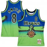 Camiseta Atlanta Hawks Steve Smith NO 8 Mitchell & Ness 1996-97 Verde