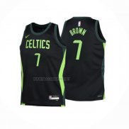Camiseta Boston Celtics Jaylen Brown NO 7 Ciudad 2024-25 Negro