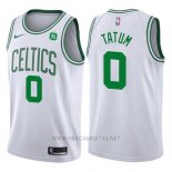 Camiseta Boston Celtics Jayson Tatum NO 0 2017-18 Blanco