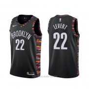 Camiseta Brooklyn Nets Caris Levert NO 22 Ciudad Negro