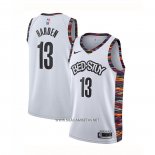 Camiseta Brooklyn Nets James Hardenl NO 13 Ciudad 2020 Blanco