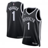 Camiseta Brooklyn Nets Mikal Bridges NO 1 Icon 2022-23 Negro