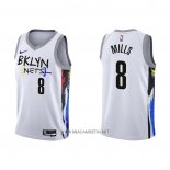 Camiseta Brooklyn Nets Patty Mills NO 8 Ciudad 2022-23 Blanco