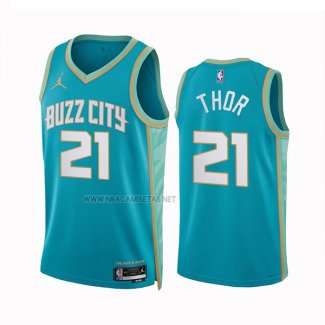 Camiseta Charlotte Hornets Jt Thor NO 21 Ciudad 2023-24 Verde