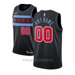 Camiseta Chicago Bulls Ciudad 2018-19 Negro Personalizada