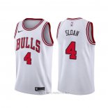 Camiseta Chicago Bulls Jerry Sloan NO 4 Association Blanco