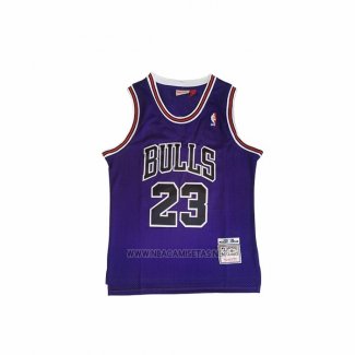 Camiseta Chicago Bulls Michael Jordan NO 23 Mitchell & Ness 1997-98 Violeta