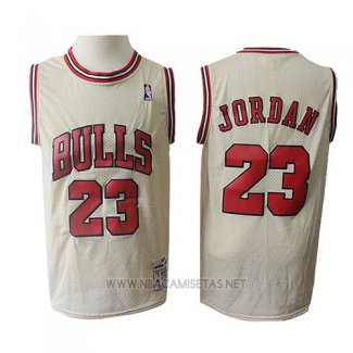 Camiseta Chicago Bulls Michael Jordan NO 23 Retro Crema